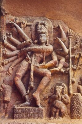 VI century Naṭarāja relief at the Badami Cave temples (courtesy Laura Giuliano).