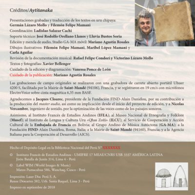 2/3 - Pueblo Uru Chipaya, Música y cultura de Bolivia, CD audio de Xavier Bellenger